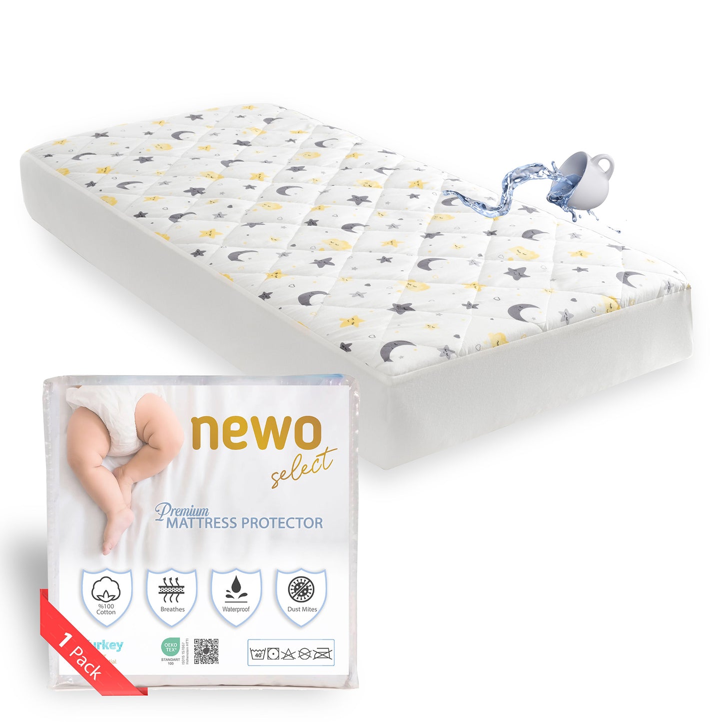 Newo Select Waterproof Crib Mattress Protector Sheets