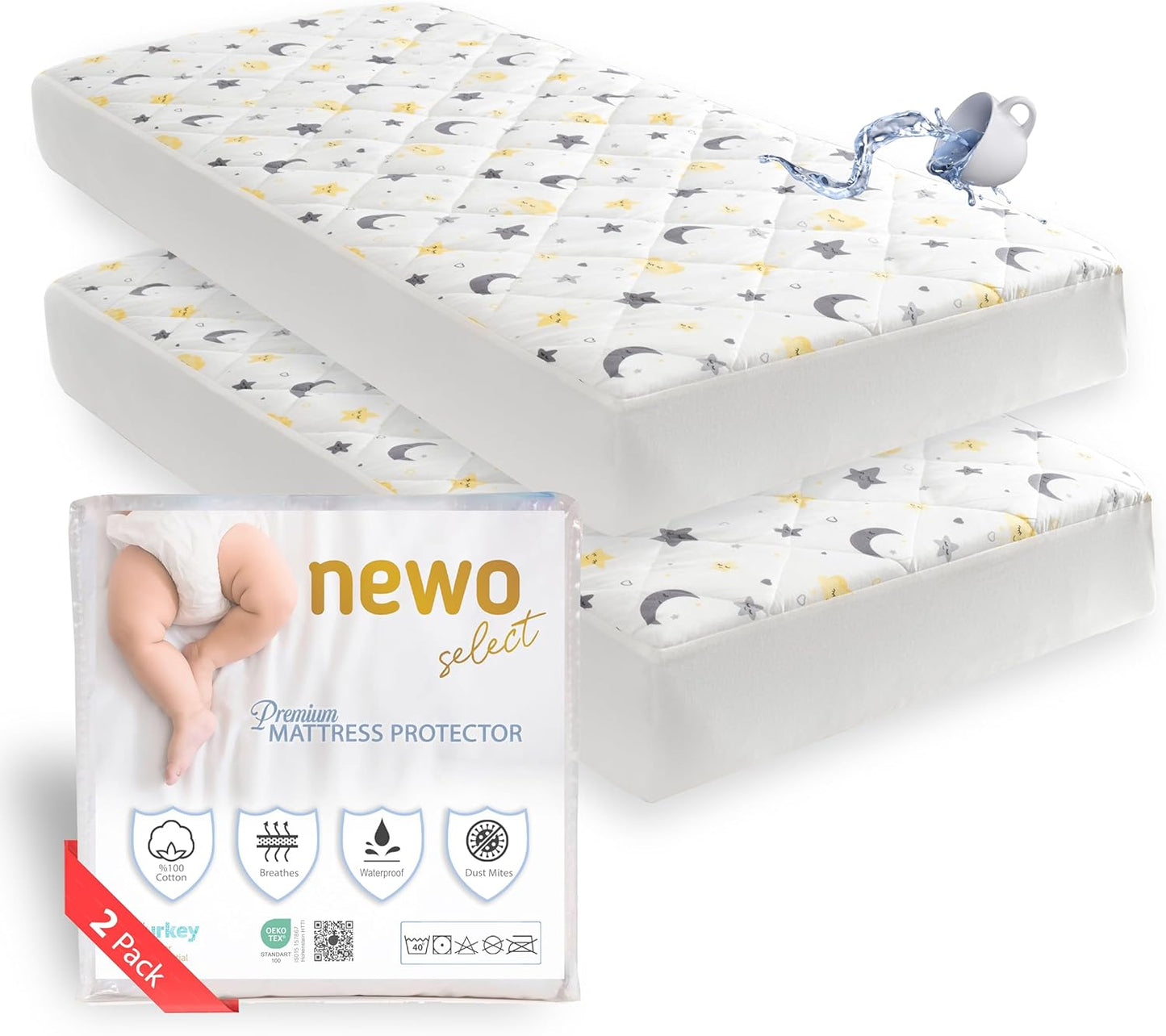 Newo Select Waterproof Crib Mattress Protector Sheets